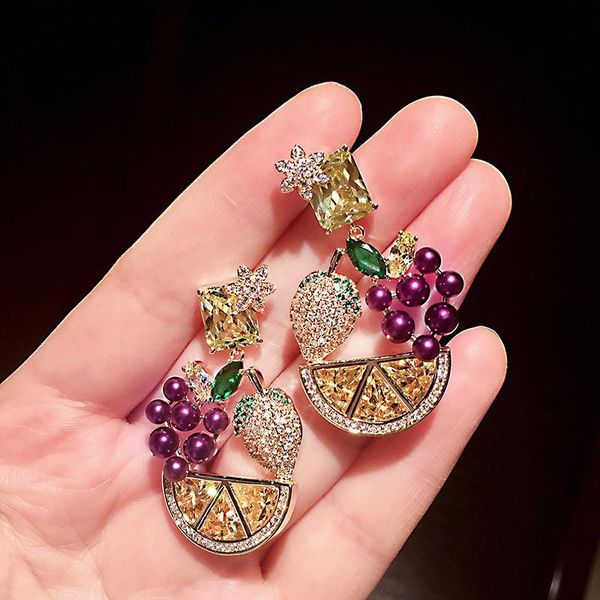 dangle & chandelier daimi 925 sterling silver needle micro-inlaid zircon fashion fruit earrings with red garnet temperament
dangle & chandelier daimi 925 sterling silver needle micro-inlaid zircon fashion fruit earrings with red garnet temperament