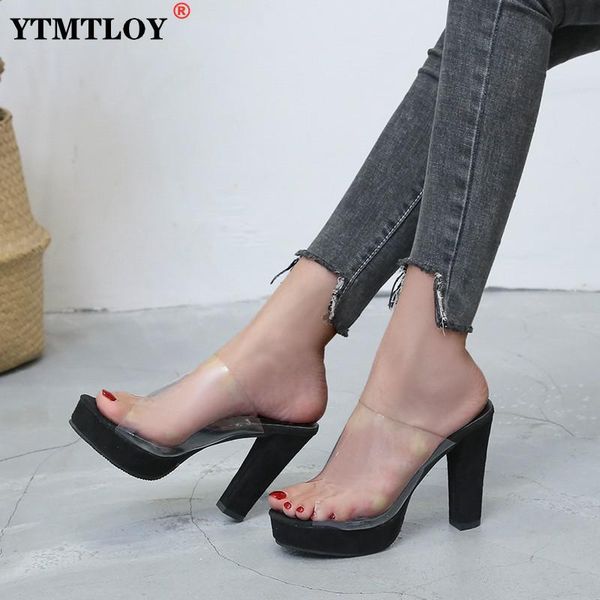 slippers pvc transparent sandals open toes serpentine high heel crystal women's shoes heels 11cm, Black
slippers pvc transparent sandals open toes serpentine high heel crystal women's shoes heels 11cm, Black