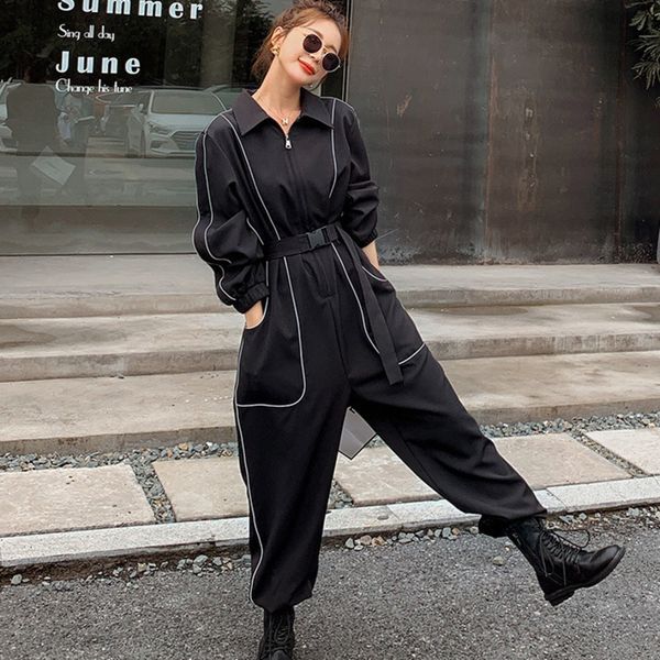 fit women black big size sashes jumpsuit high waist pocket stitch cargo pants fashion spring autumn 2f0346 210510, Black;white
fit women black big size sashes jumpsuit high waist pocket stitch cargo pants fashion spring autumn 2f0346 210510, Black;white