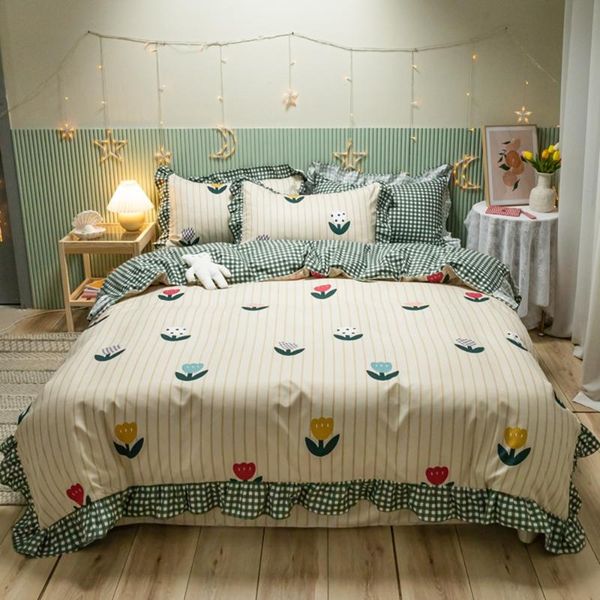 bedding sets yellow striped lace duvet cover lotus leaf edge ab side for home single double bed sheets on the
bedding sets yellow striped lace duvet cover lotus leaf edge ab side for home single double bed sheets on the