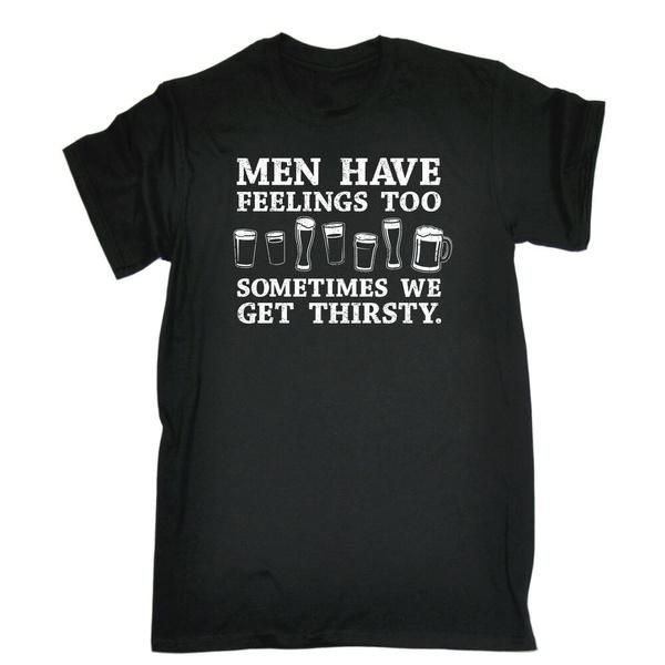 men's t-shirts men have feelings too thirsty is a feeling t-shirt beer stag do gift birthday, White;black
men's t-shirts men have feelings too thirsty is a feeling t-shirt beer stag do gift birthday, White;black