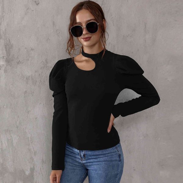autumn long sleeve t-shirt women o neck puff sleeve hollown out black pullover solid color basic slim female tee shirts 210412, White
autumn long sleeve t-shirt women o neck puff sleeve hollown out black pullover solid color basic slim female tee shirts 210412, White