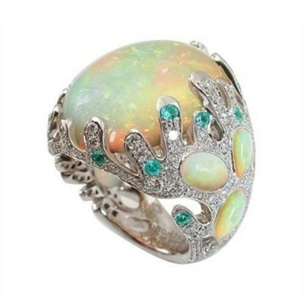 wedding rings fashion women multicolor big oval faux moonstone carved flowers finger ring jewelry gift, Slivery;golden
wedding rings fashion women multicolor big oval faux moonstone carved flowers finger ring jewelry gift, Slivery;golden