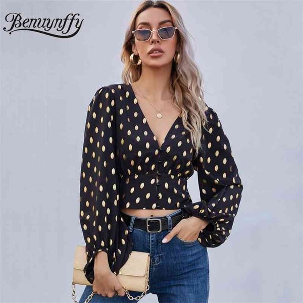 v-neck gilding polka dot crop blouse spring fall button up long sleeve shirt women black elegant 210510, White
v-neck gilding polka dot crop blouse spring fall button up long sleeve shirt women black elegant 210510, White