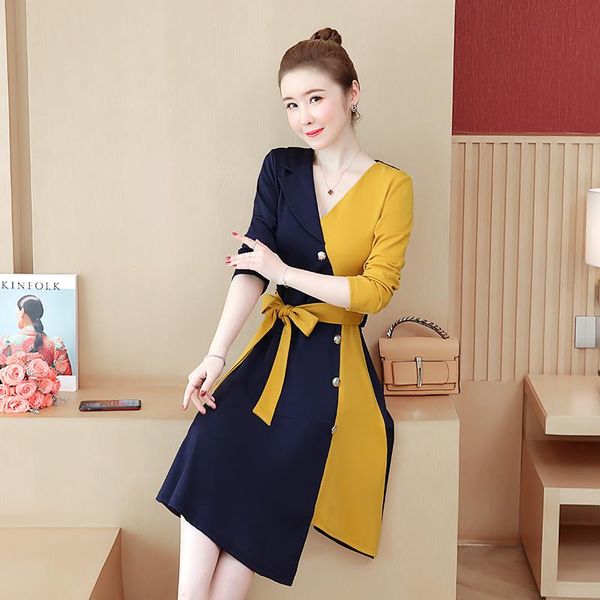 casual dresses sping autumn office lady a-line patchwork fashion elegant streetwear yellow black plus size dress party, Black;gray
casual dresses sping autumn office lady a-line patchwork fashion elegant streetwear yellow black plus size dress party, Black;gray
