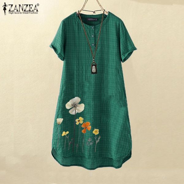 kaftan women's summer sundres 2021 zanzea printed knee length dress causal short sleeve vestidos female o neck robe oversized casual dr, Black;gray
kaftan women's summer sundres 2021 zanzea printed knee length dress causal short sleeve vestidos female o neck robe oversized casual dr, Black;gray