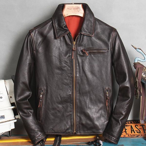 men's leather & faux genuine jacket man short cowhide mens jackets and coats vintage men clothing spring autumn 2021 hommes veste pph25, Black
men's leather & faux genuine jacket man short cowhide mens jackets and coats vintage men clothing spring autumn 2021 hommes veste pph25, Black