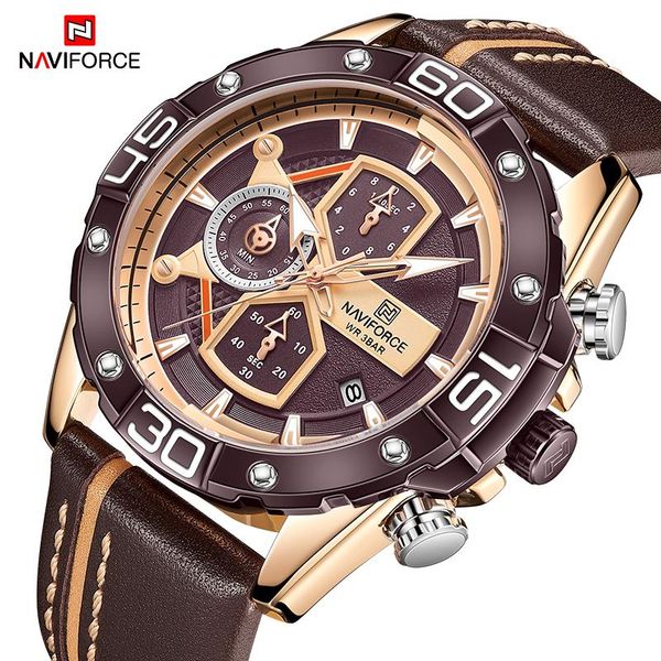 wristwatches 2021 naviforce chronograph quartz wrist watch for men sports watches military male clock genuine leather strap, Slivery;brown
wristwatches 2021 naviforce chronograph quartz wrist watch for men sports watches military male clock genuine leather strap, Slivery;brown