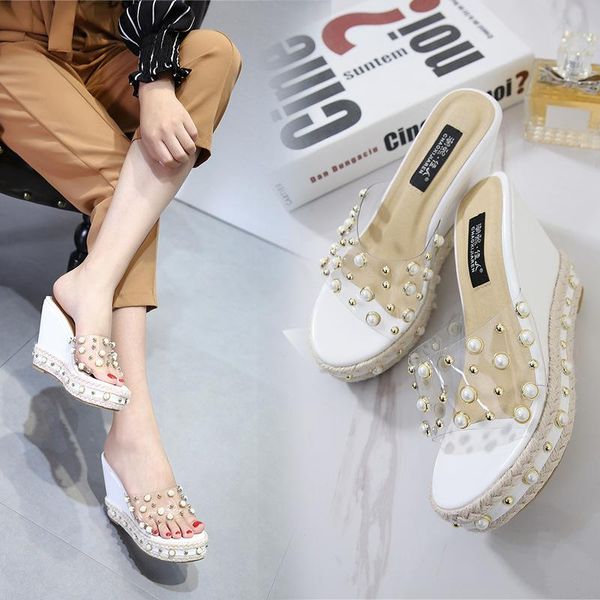 super high heels women summer shoes pearl transparent platform sandals rivet knitted wedges sandalias mujer 2021 slides est dress, Black
super high heels women summer shoes pearl transparent platform sandals rivet knitted wedges sandalias mujer 2021 slides est dress, Black