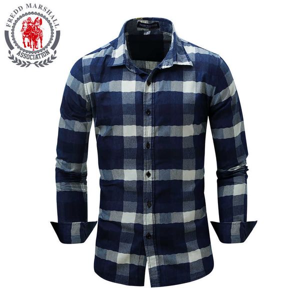 fredd marsha casual shirt men plaid male shirts slim fit long sleeve plaid cuff spring autumn camisa masculina fm085 210527, White;black
fredd marsha casual shirt men plaid male shirts slim fit long sleeve plaid cuff spring autumn camisa masculina fm085 210527, White;black