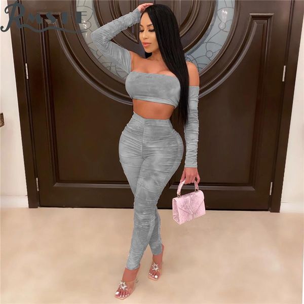 women's tracksuits rmsfe 2021 autumn slash neck two piece set print bandage 2 women full sleeve and pant sets, Gray
women's tracksuits rmsfe 2021 autumn slash neck two piece set print bandage 2 women full sleeve and pant sets, Gray
