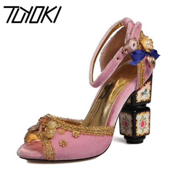 tuyoki size 34-43 women real leather high heel sandals peep toe beading vintage shoes thick pumps, Black
tuyoki size 34-43 women real leather high heel sandals peep toe beading vintage shoes thick pumps, Black