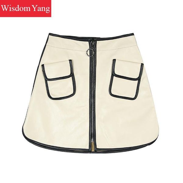 skirts genuine sheepskin leather min womens a-line short autumn black white wrap bangdage club high waist ladies skirt
skirts genuine sheepskin leather min womens a-line short autumn black white wrap bangdage club high waist ladies skirt