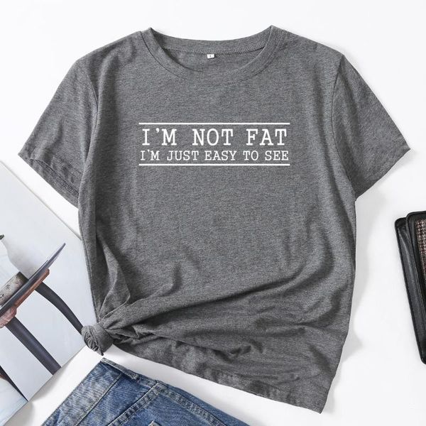 women's t-shirt i' not fat just easy to see woman short sleeve t-shirts summer for women cotton graphic tee female shirt top, White
women's t-shirt i' not fat just easy to see woman short sleeve t-shirts summer for women cotton graphic tee female shirt top, White