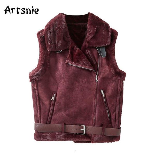 women's vests artsnie winter suede leather women turn down collar wine red vest autumn vintage casual warm faux fur coats, Black;white
women's vests artsnie winter suede leather women turn down collar wine red vest autumn vintage casual warm faux fur coats, Black;white
