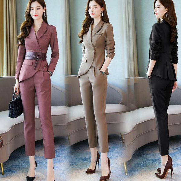 women's suits & blazers 2 piece women set belt blazer jacket pants fashion outfit, White;black
women's suits & blazers 2 piece women set belt blazer jacket pants fashion outfit, White;black