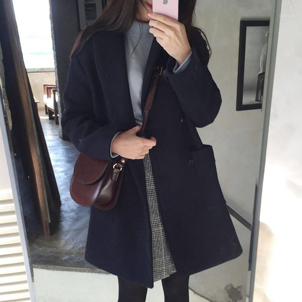 women's wool & blends kmetram autumn winter jacket women fashion woolen coat female korean long trench thick outwear manteau femme mn12, Black
women's wool & blends kmetram autumn winter jacket women fashion woolen coat female korean long trench thick outwear manteau femme mn12, Black