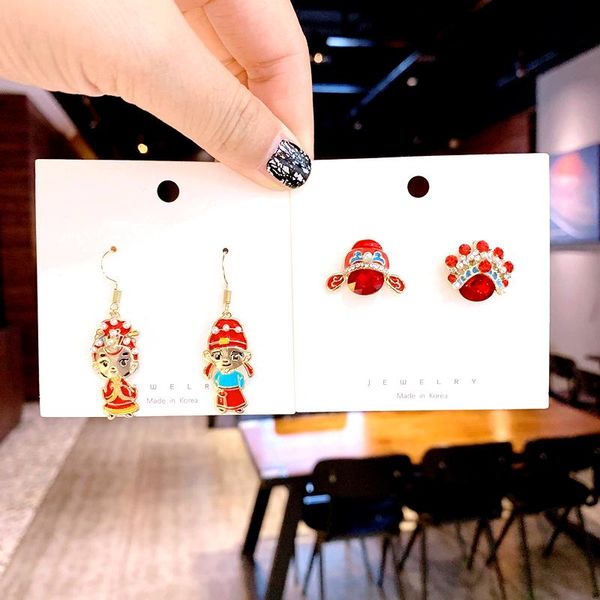 stud peking opera blues earrings, chinese wind ear studs, bride, beijing mask earrings, Golden;silver
stud peking opera blues earrings, chinese wind ear studs, bride, beijing mask earrings, Golden;silver