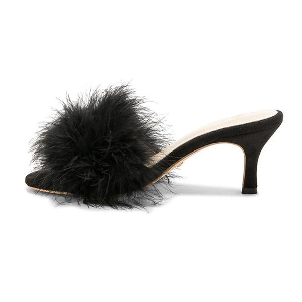 fashion spring/autumn real fluffy fur women mules round open toe stiletto heels slippers outside, Black
fashion spring/autumn real fluffy fur women mules round open toe stiletto heels slippers outside, Black
