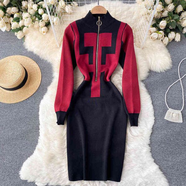 singreiny bodycon knitted dress women design zipper stand collar elastic slim dress autumn winter streetwear sweater dress y220214, Black;gray
singreiny bodycon knitted dress women design zipper stand collar elastic slim dress autumn winter streetwear sweater dress y220214, Black;gray