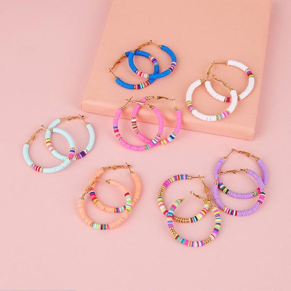 hoop & huggie 4cm boho multicolor big earrings for women girls colorful polymer clay jewelry korean gifts, Golden;silver
hoop & huggie 4cm boho multicolor big earrings for women girls colorful polymer clay jewelry korean gifts, Golden;silver
