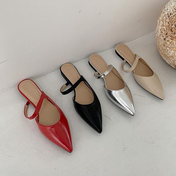 flat bottom women's slippers solid color pointed toe half baotou elastic band casual sandals simple comfortable women shoes, Black
flat bottom women's slippers solid color pointed toe half baotou elastic band casual sandals simple comfortable women shoes, Black