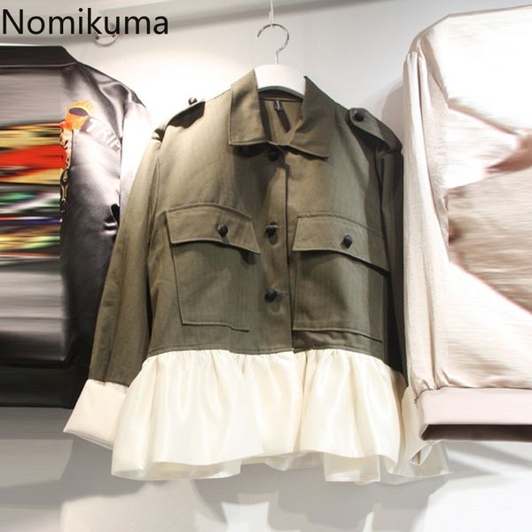 nomikuma autumn patchwork women jacket single breasted long sleeve turn-down collar coat causal korean outerwear 6d572 210427, Black;brown
nomikuma autumn patchwork women jacket single breasted long sleeve turn-down collar coat causal korean outerwear 6d572 210427, Black;brown