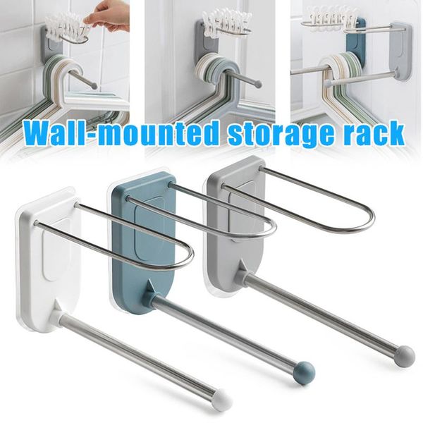 hangers & racks wall mounted clothes hanger organizer rack 2 layer stainless steel adhesive storage holder stacker ye- 
hangers & racks wall mounted clothes hanger organizer rack 2 layer stainless steel adhesive storage holder stacker ye-