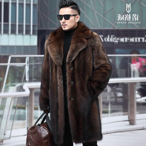 men's mink coat whole spring and autumn designer thickening medium length haining large imitation leather fashion cdwf, Black
men's mink coat whole spring and autumn designer thickening medium length haining large imitation leather fashion cdwf, Black