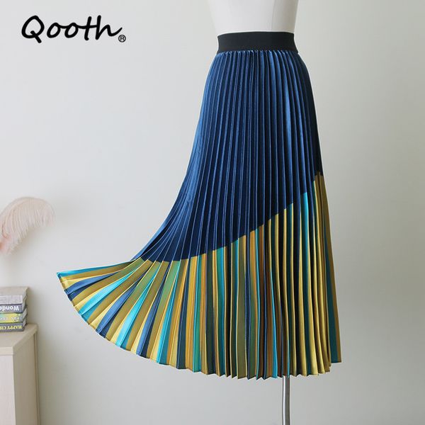 qooth color match mid-length pleated skirt big swing high waist a-line skirt all match striped fashion elastic waist skirt qt729 210518, Black
qooth color match mid-length pleated skirt big swing high waist a-line skirt all match striped fashion elastic waist skirt qt729 210518, Black