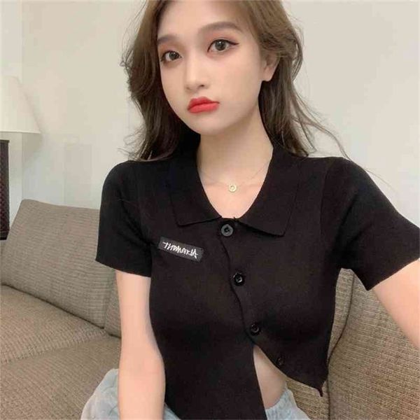 summer short polo shirt short sleeves women high waist t- slim solid lady polo women 210507, White
summer short polo shirt short sleeves women high waist t- slim solid lady polo women 210507, White