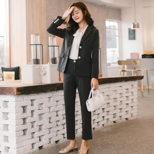 women's suits & blazers bgteever black striped pant for women single breasted blazer jacket work business female 2 pieces set autumn, White;black
women's suits & blazers bgteever black striped pant for women single breasted blazer jacket work business female 2 pieces set autumn, White;black