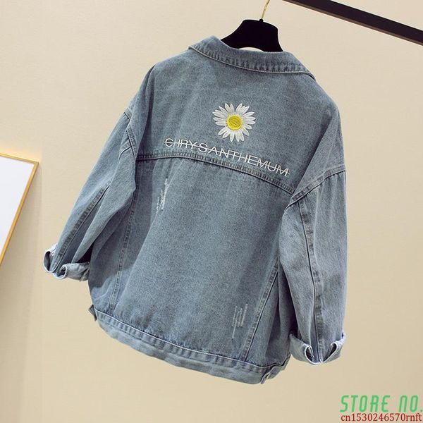 women's jackets women 2021 spring outwear denim coat solid turn down collar cotton jacket for female flower embroidery, Black;brown
women's jackets women 2021 spring outwear denim coat solid turn down collar cotton jacket for female flower embroidery, Black;brown