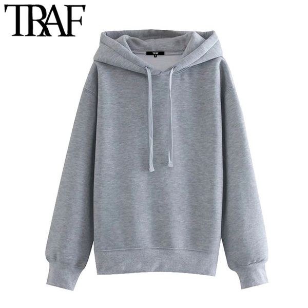 women fashion drawstring hooded loose hoodies sweatshirts vintage long sleeve fleece female pullovers chic 210507, Black
women fashion drawstring hooded loose hoodies sweatshirts vintage long sleeve fleece female pullovers chic 210507, Black