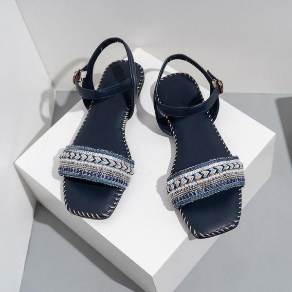 women buckle sewing knitted sandals woman square toe peep flat shoes female footwear ladies summer beach plus size 42, Black
women buckle sewing knitted sandals woman square toe peep flat shoes female footwear ladies summer beach plus size 42, Black