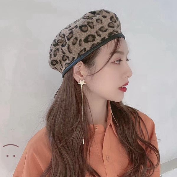 hat girl autumn and winter british fashion leopard beret designer versatile wool art painter octagonal, Yellow
hat girl autumn and winter british fashion leopard beret designer versatile wool art painter octagonal, Yellow