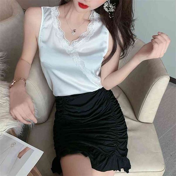 v-neck basic white plus size woman sleeveless silk tank ol s for women satin mesh s 210507
v-neck basic white plus size woman sleeveless silk tank ol s for women satin mesh s 210507