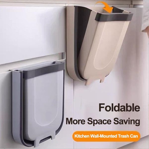 waste bins 10l foldable kitchen trash can cabinet door hanging car toilet garbage storage bucket l