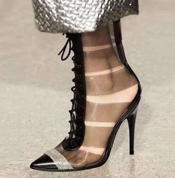 dress shoes women's glass rubber hollow out sharp rhinestone bandage woman cool boots, Black
dress shoes women's glass rubber hollow out sharp rhinestone bandage woman cool boots, Black