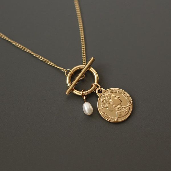 pendant necklaces necklace for women elizabeth queen head portrait pearl titanium steel gold color ot buckle chain vintage jewelry gn403, Silver
pendant necklaces necklace for women elizabeth queen head portrait pearl titanium steel gold color ot buckle chain vintage jewelry gn403, Silver