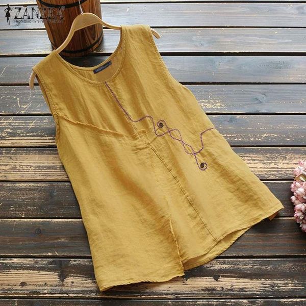 women's blouses & shirts women o neck sleeveless cotton blouse zanzea vintage summer tanks floral vests shirt female casual blusas che, White
women's blouses & shirts women o neck sleeveless cotton blouse zanzea vintage summer tanks floral vests shirt female casual blusas che, White