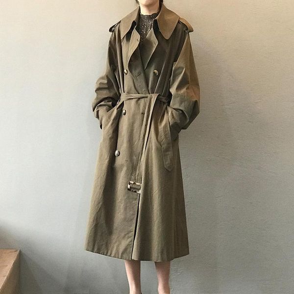 women's trench coats autumn coat windbreaker solid long loose casual vintage 2021 korean, Tan;black
women's trench coats autumn coat windbreaker solid long loose casual vintage 2021 korean, Tan;black