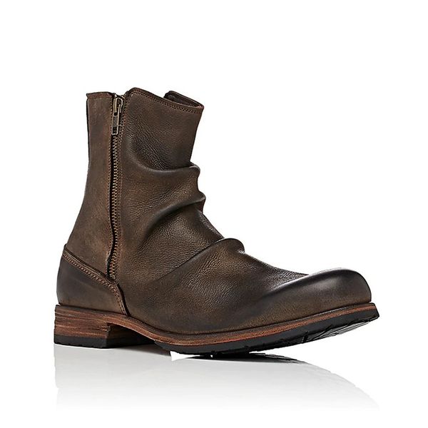 new fashion round head side zipper thick heel casual men's short boots oversized 44-48, Black
new fashion round head side zipper thick heel casual men's short boots oversized 44-48, Black