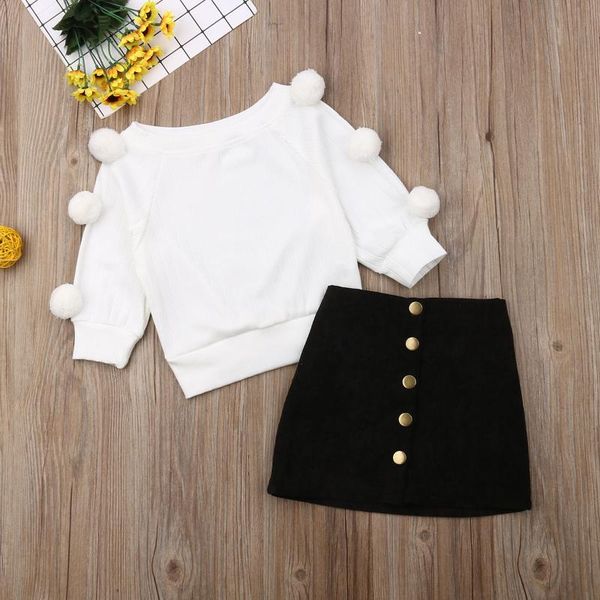 clothing sets 1-6y autumn toddler baby kids girls clothes long sleeve hairball knit sweater+button mini skirt warm outfits, White
clothing sets 1-6y autumn toddler baby kids girls clothes long sleeve hairball knit sweater+button mini skirt warm outfits, White