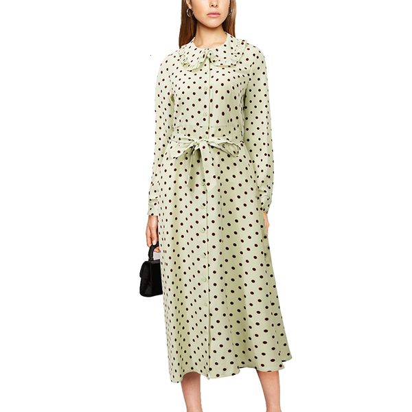 elegant plied polka dot garnish buttoned with maxi belt women's dress long fall sleeve high waist fitting dresses m30380, Black;gray
elegant plied polka dot garnish buttoned with maxi belt women's dress long fall sleeve high waist fitting dresses m30380, Black;gray