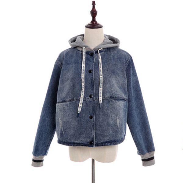 women short cropped denim blue jacket button front long sleeves jean jackets for hooded pocket loose c0008 210514, Black;brown
women short cropped denim blue jacket button front long sleeves jean jackets for hooded pocket loose c0008 210514, Black;brown