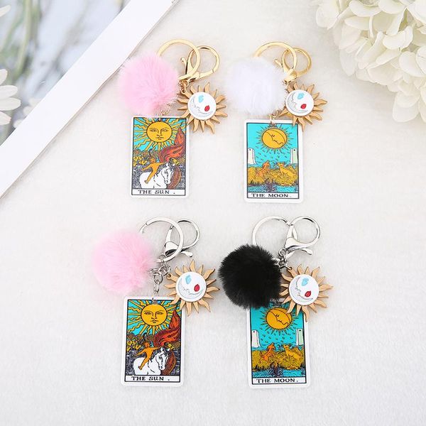 keychains 1pc keyring tarot card sun and moon acrylic with puffer ball for men women keychain trinket car key ring jewelry, Silver
keychains 1pc keyring tarot card sun and moon acrylic with puffer ball for men women keychain trinket car key ring jewelry, Silver