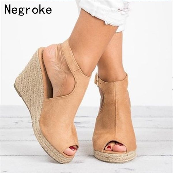 summer high wedges heels sandals womens open toe platform shoes woman espadrilles sandalias mujer 2021 drop, Black
summer high wedges heels sandals womens open toe platform shoes woman espadrilles sandalias mujer 2021 drop, Black