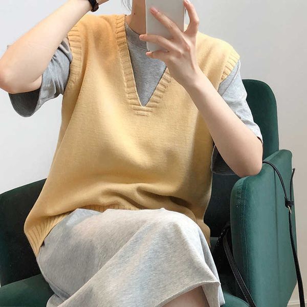 women's knits & tees women spring autumn fashion sleeveless v-neck solid color vest office lady japan style simple casual knit waistco, White
women's knits & tees women spring autumn fashion sleeveless v-neck solid color vest office lady japan style simple casual knit waistco, White