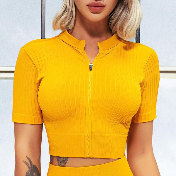 yoga outfit crop gym clothing fitness women t-shirts zipper short sleeve sports female workout clothes for sportswear
yoga outfit crop gym clothing fitness women t-shirts zipper short sleeve sports female workout clothes for sportswear